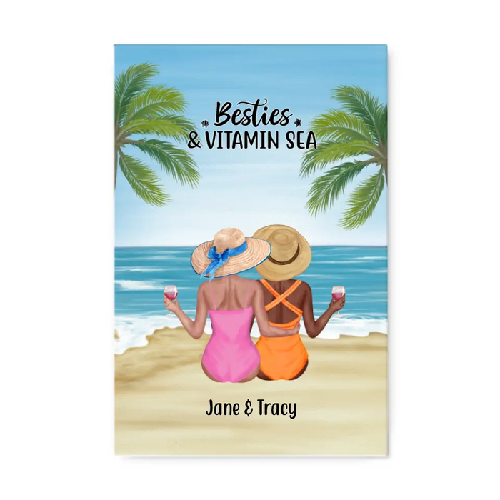 Personalized Canvas, Beach Sisters, Gift for Beach Lovers