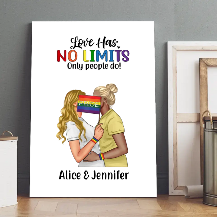 Personalized Canvas, Lesbian Couple, Gift for Pride Month & LGBT Couple