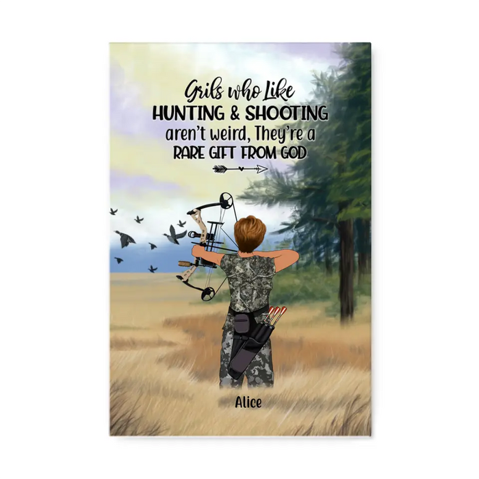 Personalized Canvas, Hunting Girl, Gift for Hunters