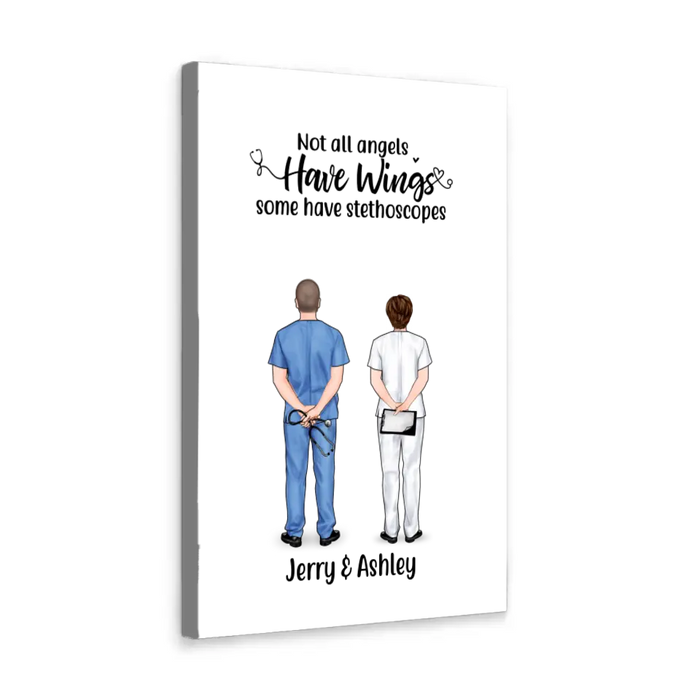 Personalized Canvas, Doctor Couple And Colleagues, Gift For Doctors