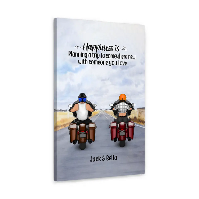 Personalized Canvas, Riding Motorcycle Partners, Gift for Motorcycle Lovers, Friends