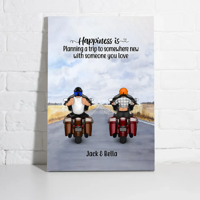 Personalized Canvas, Riding Motorcycle Partners, Gift for Motorcycle Lovers, Friends