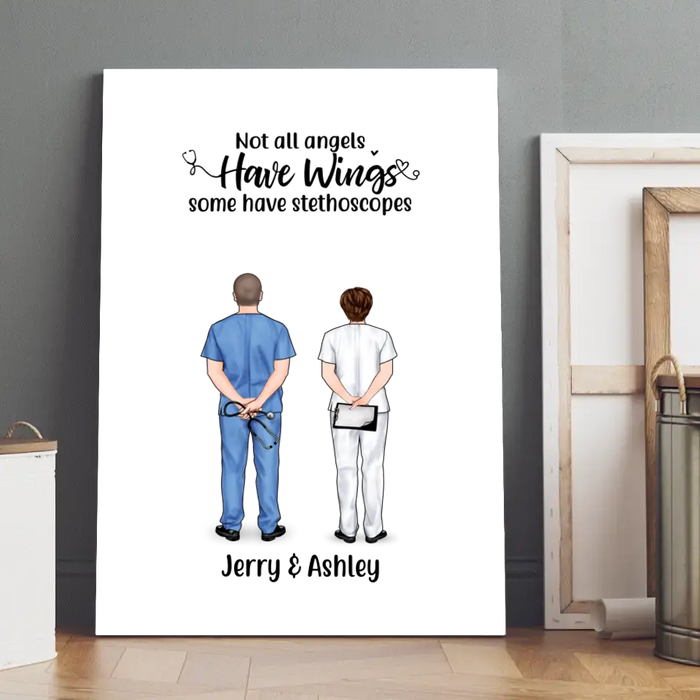 Personalized Canvas, Doctor Couple And Colleagues, Gift For Doctors