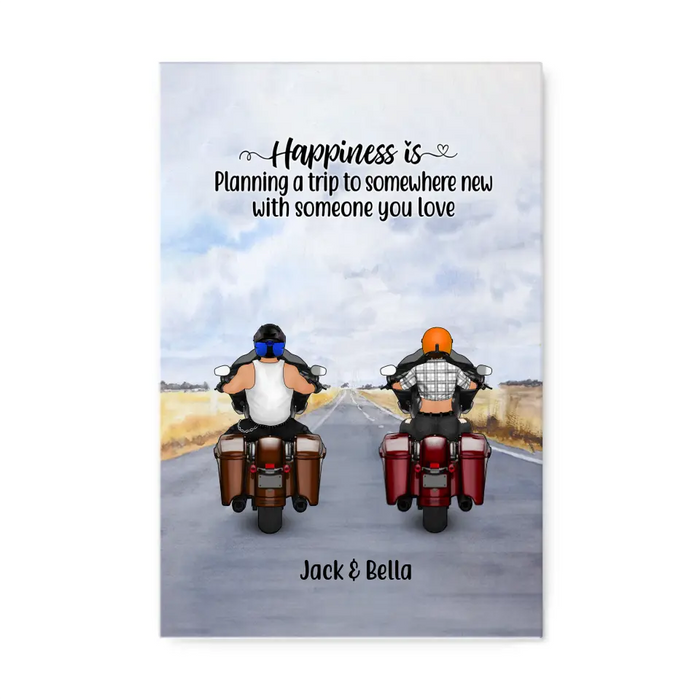 Personalized Canvas, Riding Motorcycle Partners, Gift for Motorcycle Lovers, Friends