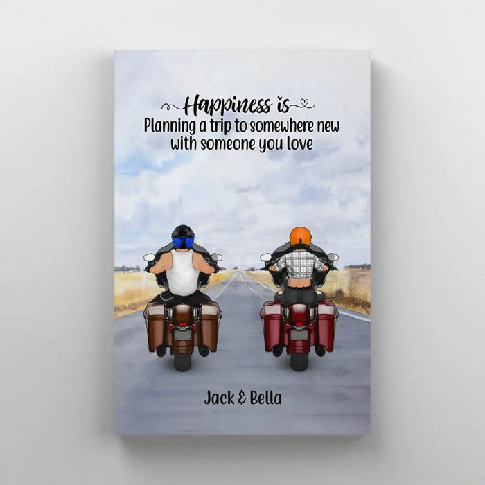 Personalized Canvas, Riding Motorcycle Partners, Gift for Motorcycle Lovers, Friends