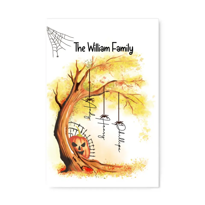 Personalized Canvas, Halloween Family Tree, Gifts For Halloween Family