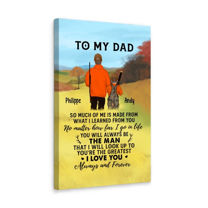 To My Dad - Personalized Gifts Custom Hunting Canvas for Dad, Hunting Lovers