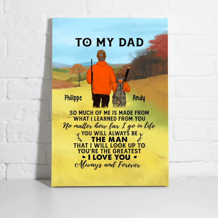 To My Dad - Personalized Gifts Custom Hunting Canvas for Dad, Hunting Lovers