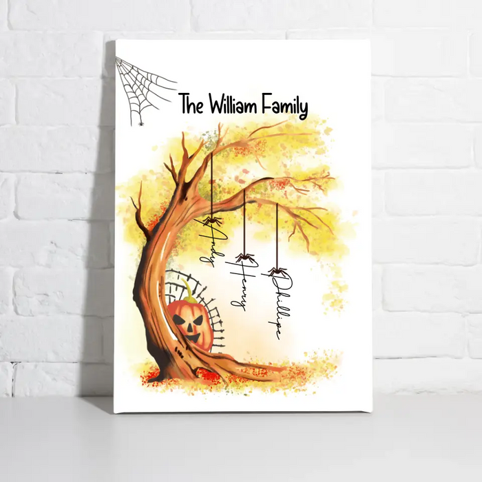 Personalized Canvas, Halloween Family Tree, Gifts For Halloween Family