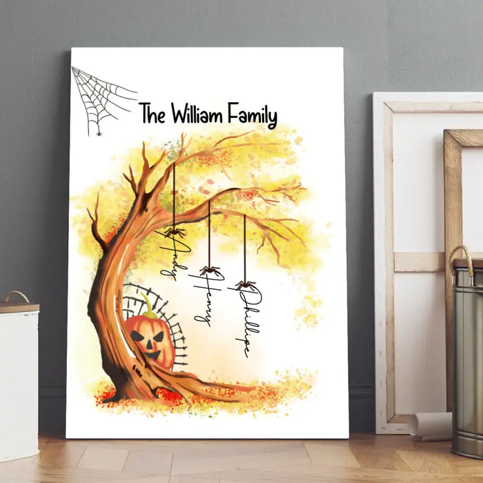 Personalized Canvas, Halloween Family Tree, Gifts For Halloween Family