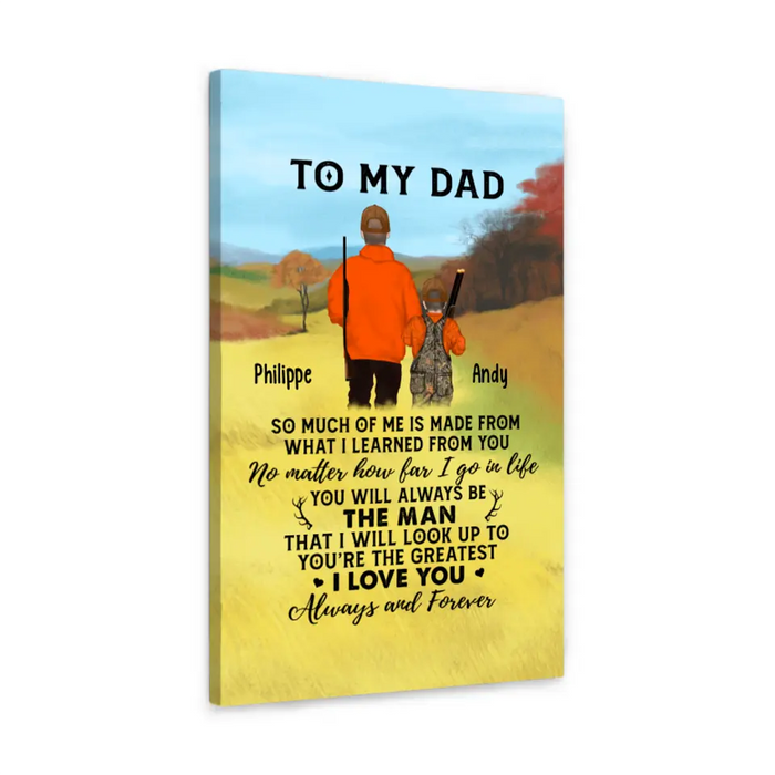 To My Dad - Personalized Gifts Custom Hunting Canvas for Dad, Hunting Lovers