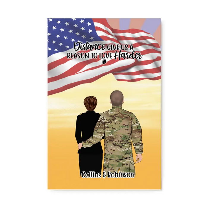 Personalized Canvas, Military Couple and Friends - Gift For Military