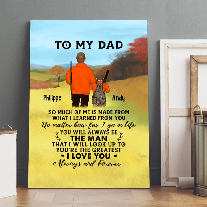 To My Dad - Personalized Gifts Custom Hunting Canvas for Dad, Hunting Lovers