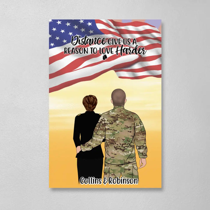 Personalized Canvas, Military Couple and Friends - Gift For Military