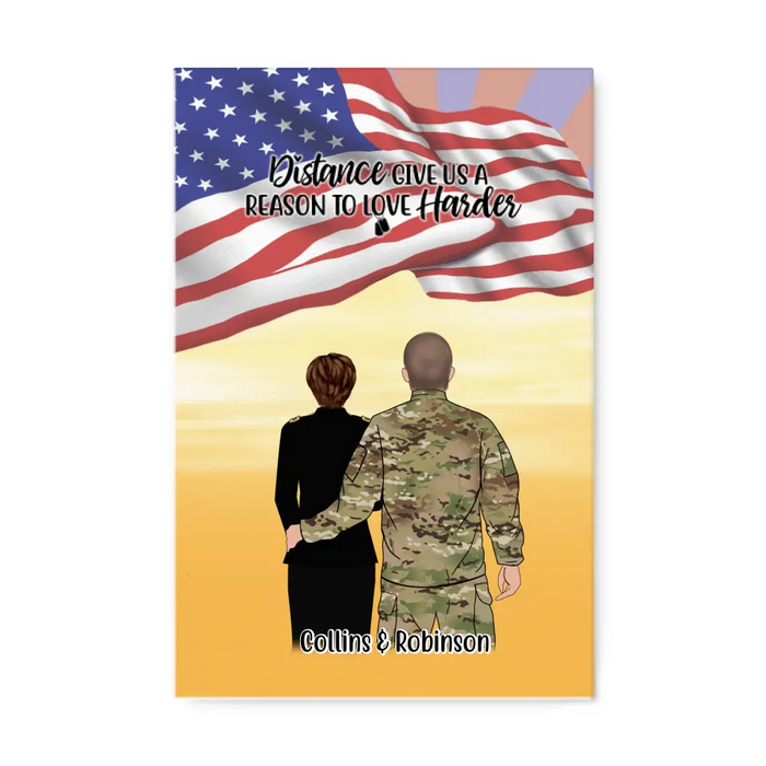 Personalized Canvas, Military Couple and Friends - Gift For Military