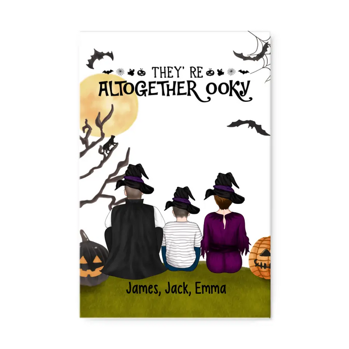 Personalized Canvas, They're Altogether Ooky, Witch And Wizard, Gifts For Halloween Family