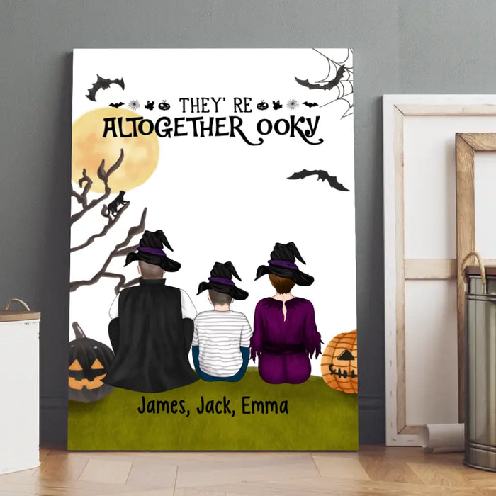 Personalized Canvas, They're Altogether Ooky, Witch And Wizard, Gifts For Halloween Family