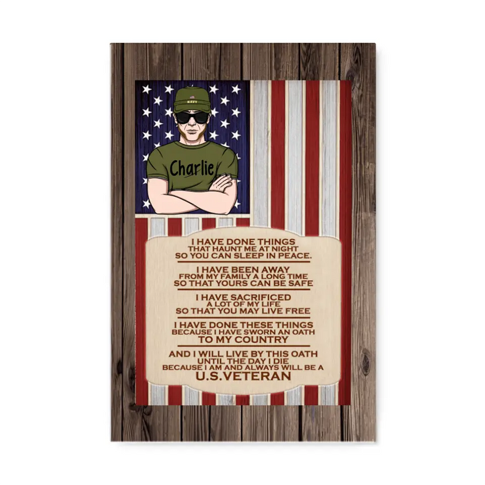 Personalized Canvas, I Am And Always Will Be A U.S. Veteran, Gifts For Veterans