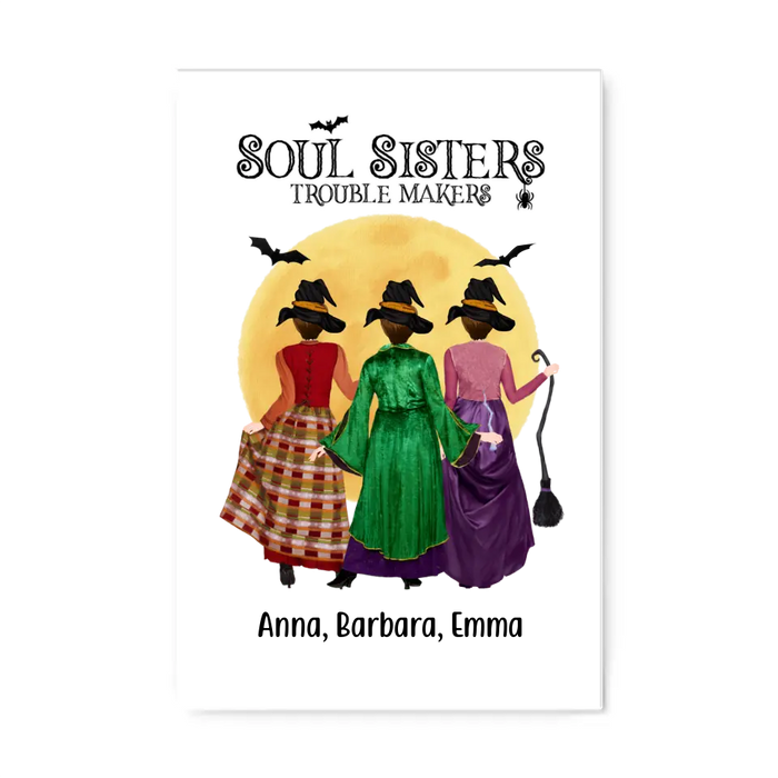 Personalized Canvas, Witches Squad - Halloween Gift, Gift For Sisters, Best Friends