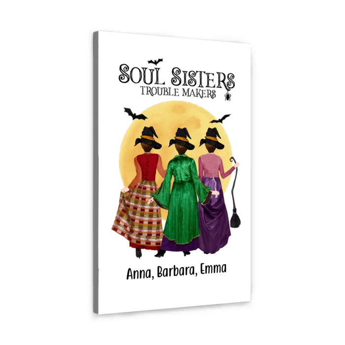 Personalized Canvas, Witches Squad - Halloween Gift, Gift For Sisters, Best Friends