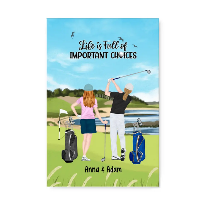 Personalized Canvas, Golf Partners - Couple And Friends Gift, Gift For Golfers