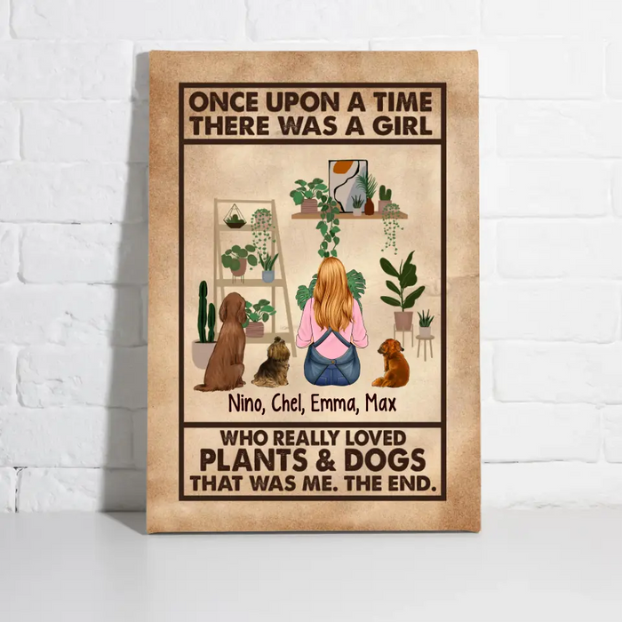 Personalized Canvas, A Girl Who Really Loved Plants And Dogs, Gift For Gardeners And Dog Lovers