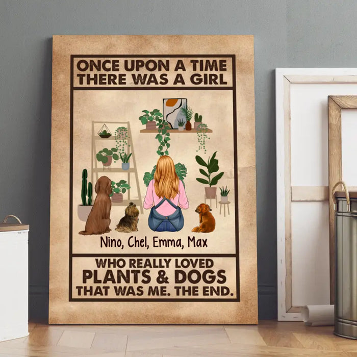 Personalized Canvas, A Girl Who Really Loved Plants And Dogs, Gift For Gardeners And Dog Lovers