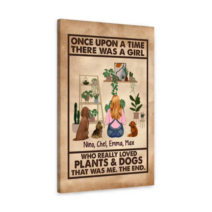 Personalized Canvas, A Girl Who Really Loved Plants And Dogs, Gift For Gardeners And Dog Lovers