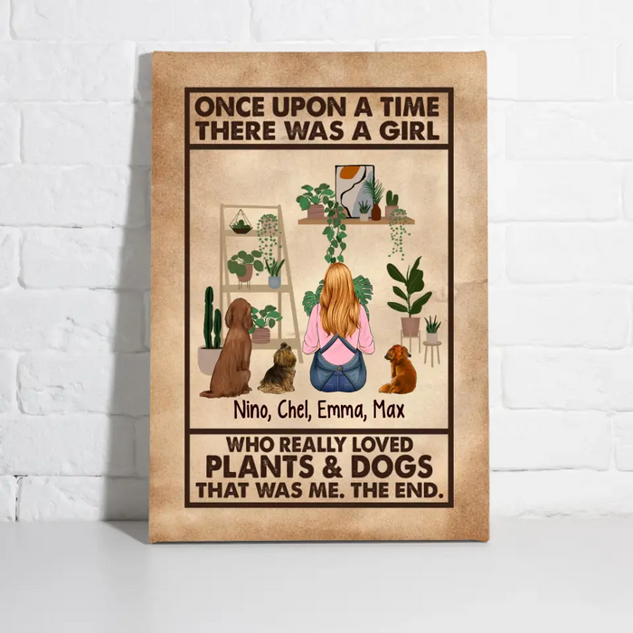 Personalized Canvas, A Girl Who Really Loved Plants And Dogs, Gift For Gardeners And Dog Lovers