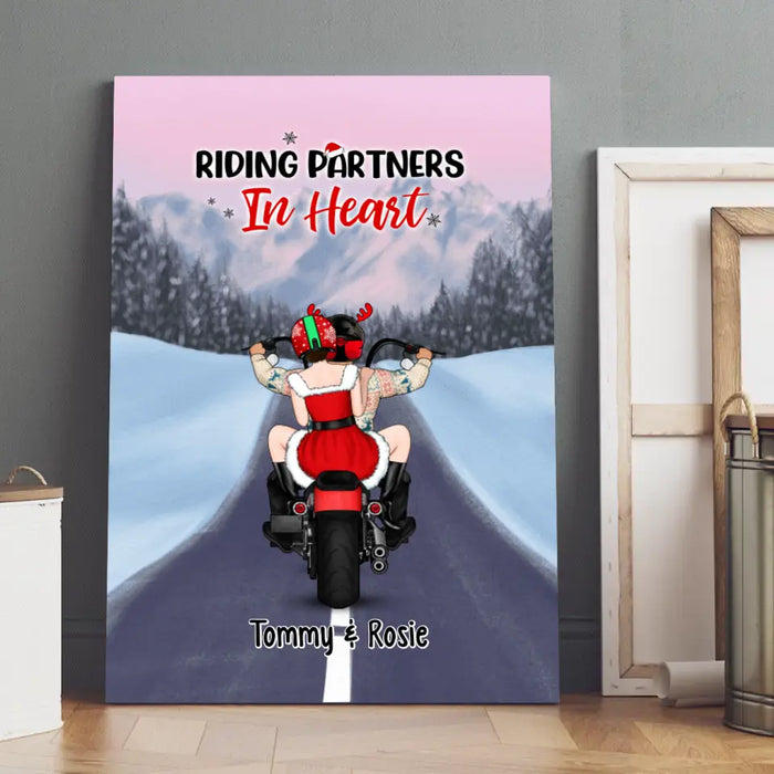 Personalized Canvas/Poster, Motorcycle Couple, Christmas Gift For Motorcycle Lovers