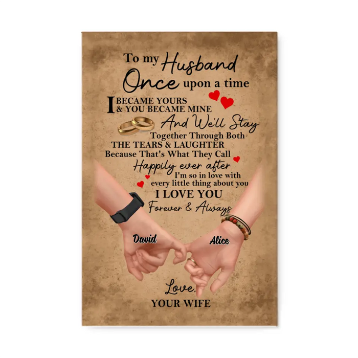 To My Husband Once Upon a Time - Personalized Gifts Custom Canvas Anniversary