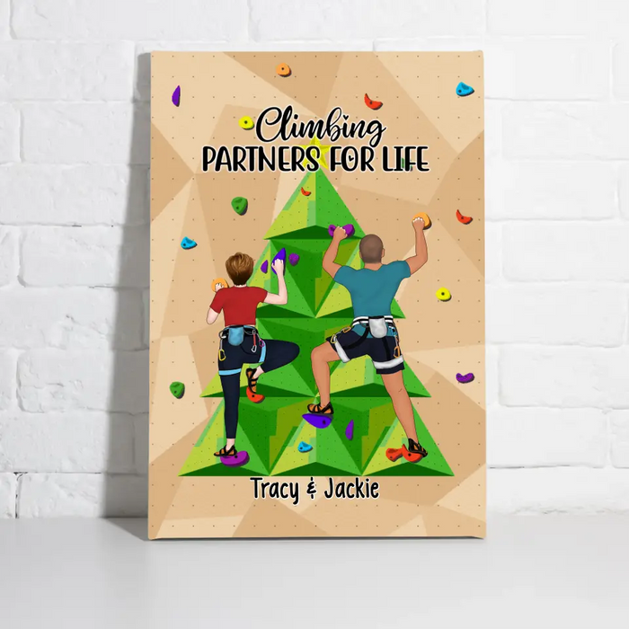 Personalized Canvas, Climbing Partners For Life, Gift for Climbers