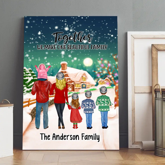 Personalized Canvas/Poster, Christmas Family Standing, Christmas Gift For Family