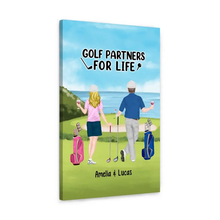 Personalized Canvas, Golf Drinking Partners - Couple And Friends Gift, Gift For Golfers