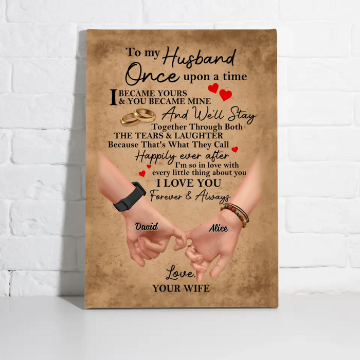 To My Husband Once Upon a Time - Personalized Gifts Custom Canvas Anniversary