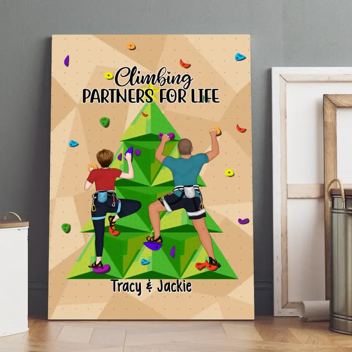 Personalized Canvas, Climbing Partners For Life, Gift for Climbers