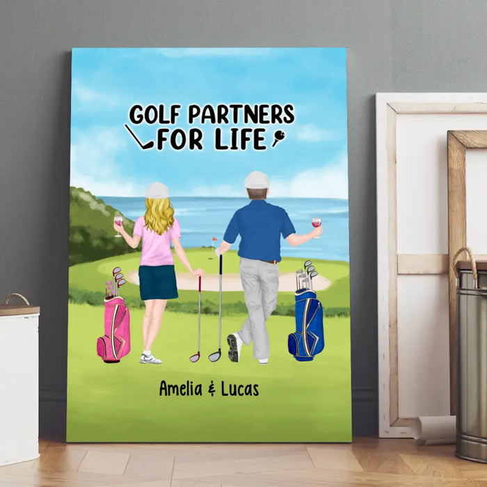 Personalized Canvas, Golf Drinking Partners - Couple And Friends Gift, Gift For Golfers