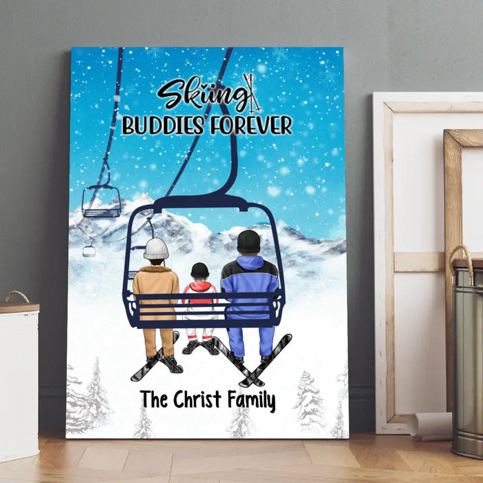 Personalized Canvas, Ski Lift Family, Gift For Winter And Ski Lift Lovers