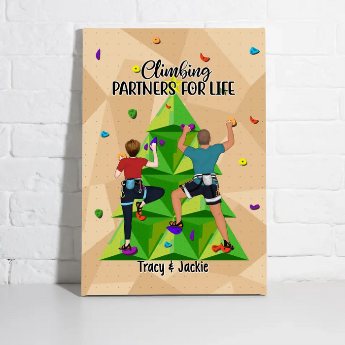 Personalized Canvas, Climbing Partners For Life, Gift for Climbers