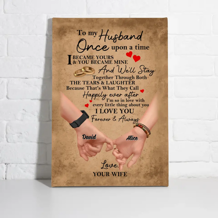 To My Husband Once Upon a Time - Personalized Gifts Custom Canvas Anniversary