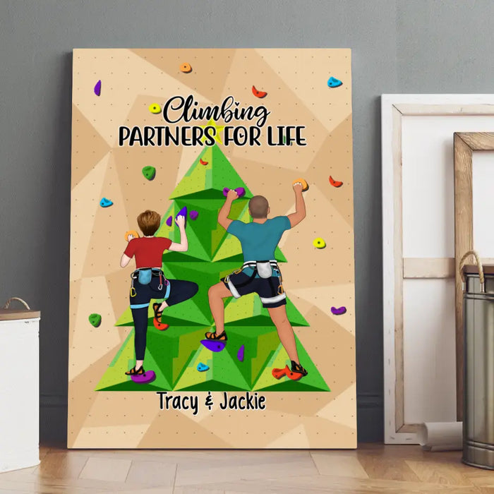 Personalized Canvas, Climbing Partners For Life, Gift for Climbers