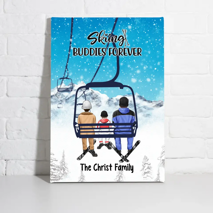 Personalized Canvas, Ski Lift Family, Gift For Winter And Ski Lift Lovers