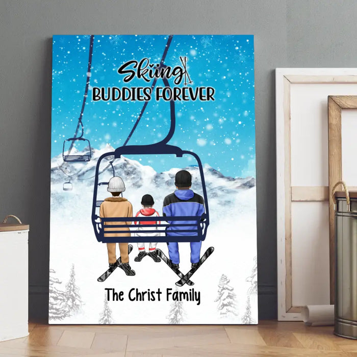 Personalized Canvas, Ski Lift Family, Gift For Winter And Ski Lift Lovers