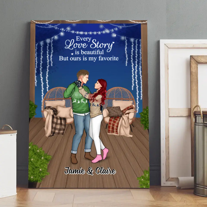 Personalized Canvas, Every Love Story Is Beautiful, Couple Dancing, Gift For Him, Her, Couple, Valentine Day