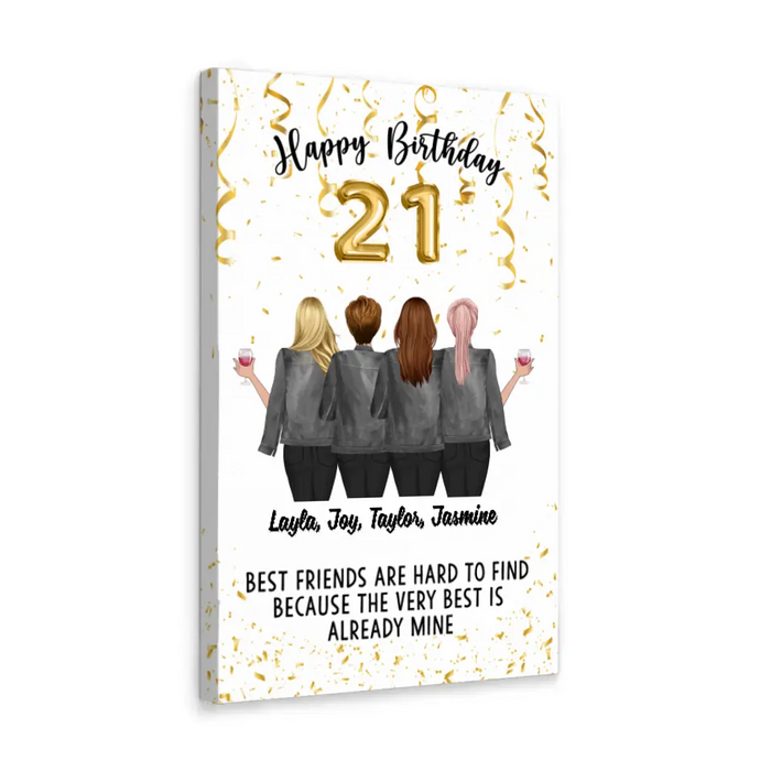 Happy Birthday To Bestie - Personalized Canvas For Friends, For Her, Birthday