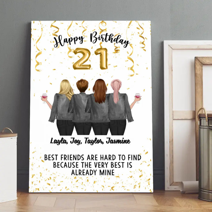 Happy Birthday To Bestie - Personalized Canvas For Friends, For Her, Birthday