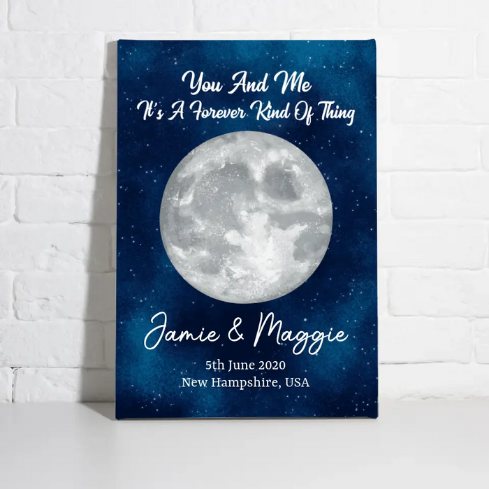 Couple Moon Phase - Personalized Canvas For Her, Him, Anniversary