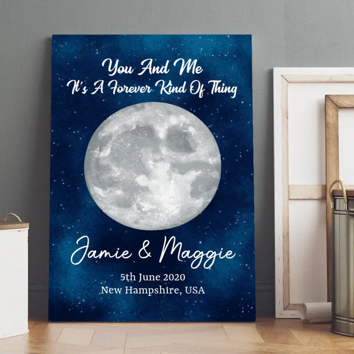 Couple Moon Phase - Personalized Canvas For Her, Him, Anniversary