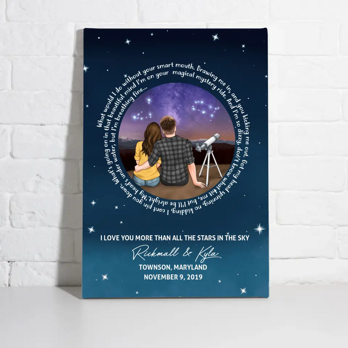 Love You More Than All The Stars In The Sky - Personalized Canvas For Him, For Her, Couples, Astronomy Lovers, Valentine's Day