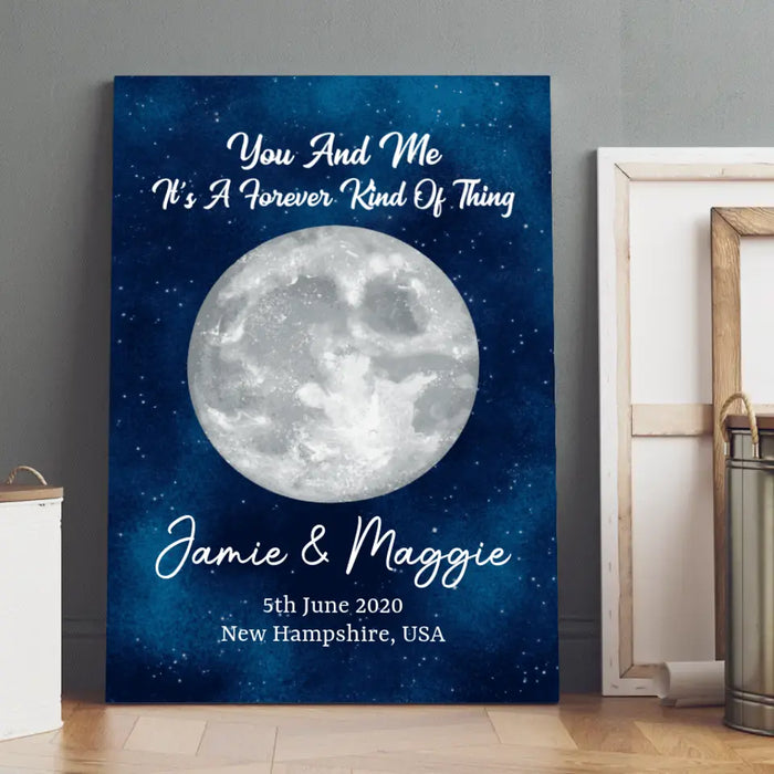 Couple Moon Phase - Personalized Canvas For Her, Him, Anniversary